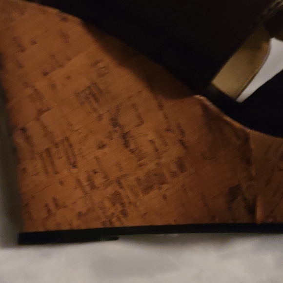 Liz Claiborne Wedge Sandles Brown leather size 6 - Picture 4 of 16